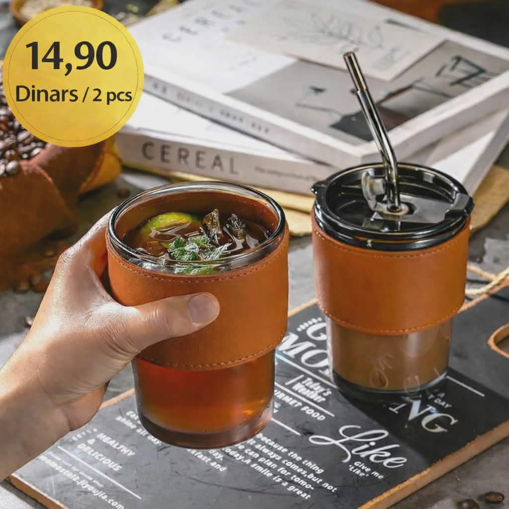 Gobelets en Verre avec Paille – Lot de 2