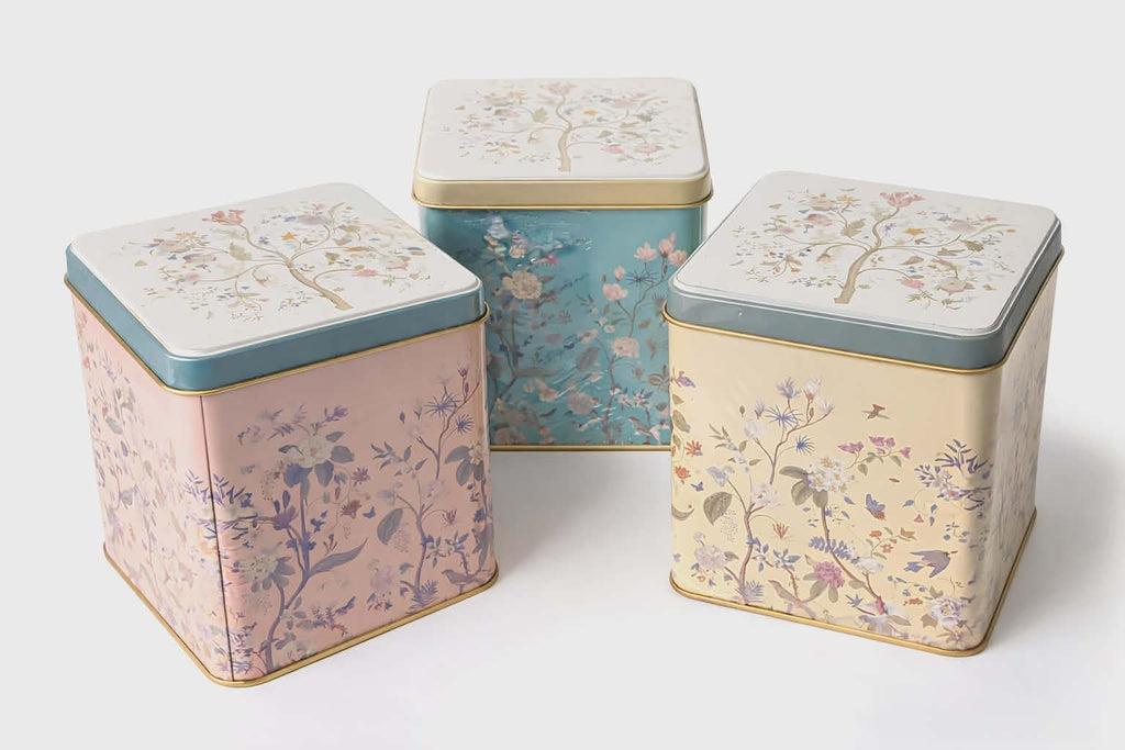 Lot de 3 boîtes de conservation en métal avec couvercle 12X12 Cm