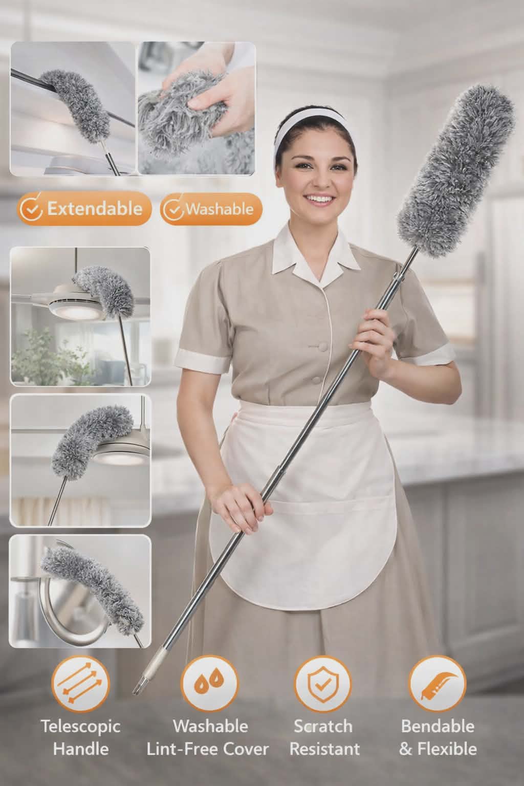 Plumeau Microfibre Télescopique