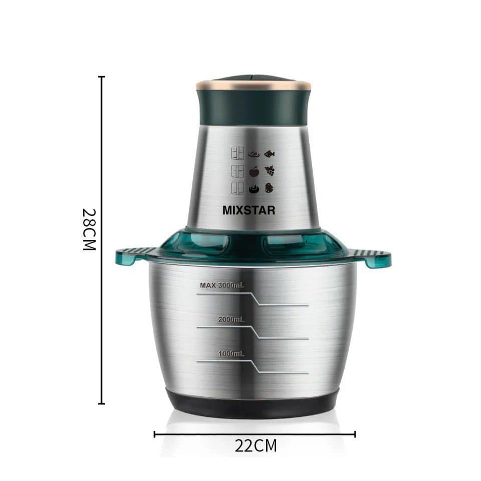 ⭐ MixStar Hachoir Électrique 3L – 400W • 6 Lames Spirales