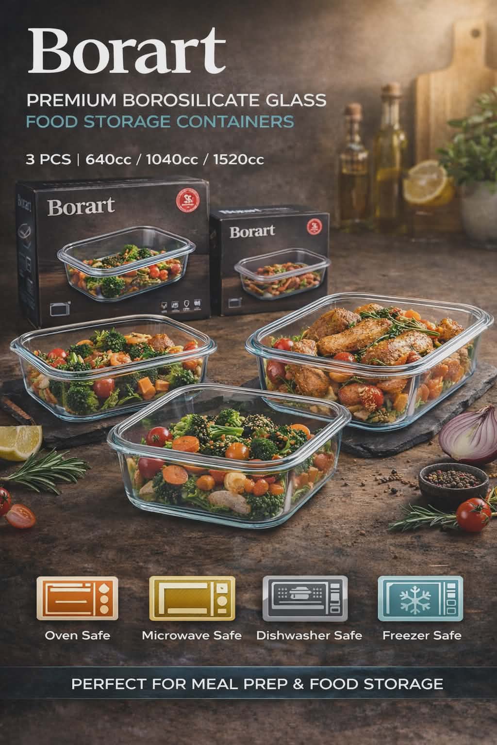 Pack 3 Plats en Verre Rectangulaire – Qualité Pro ✨