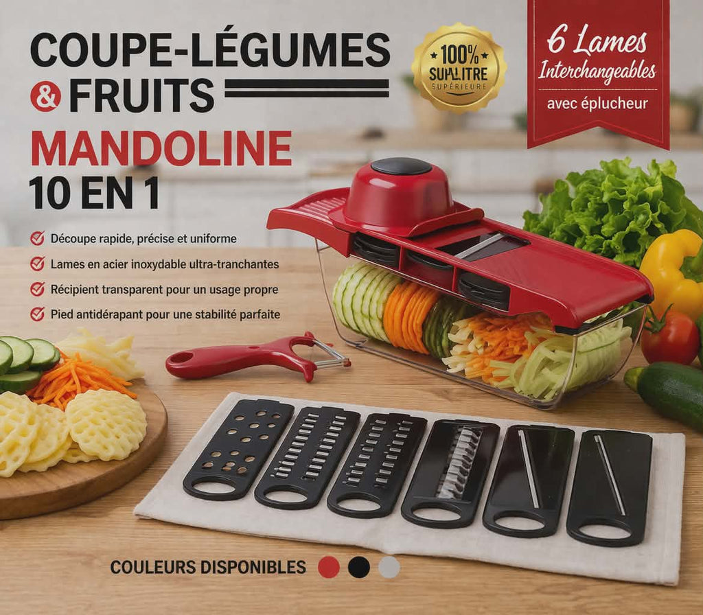 Mandoline Coupe-Légumes & Fruits 10 en 1
