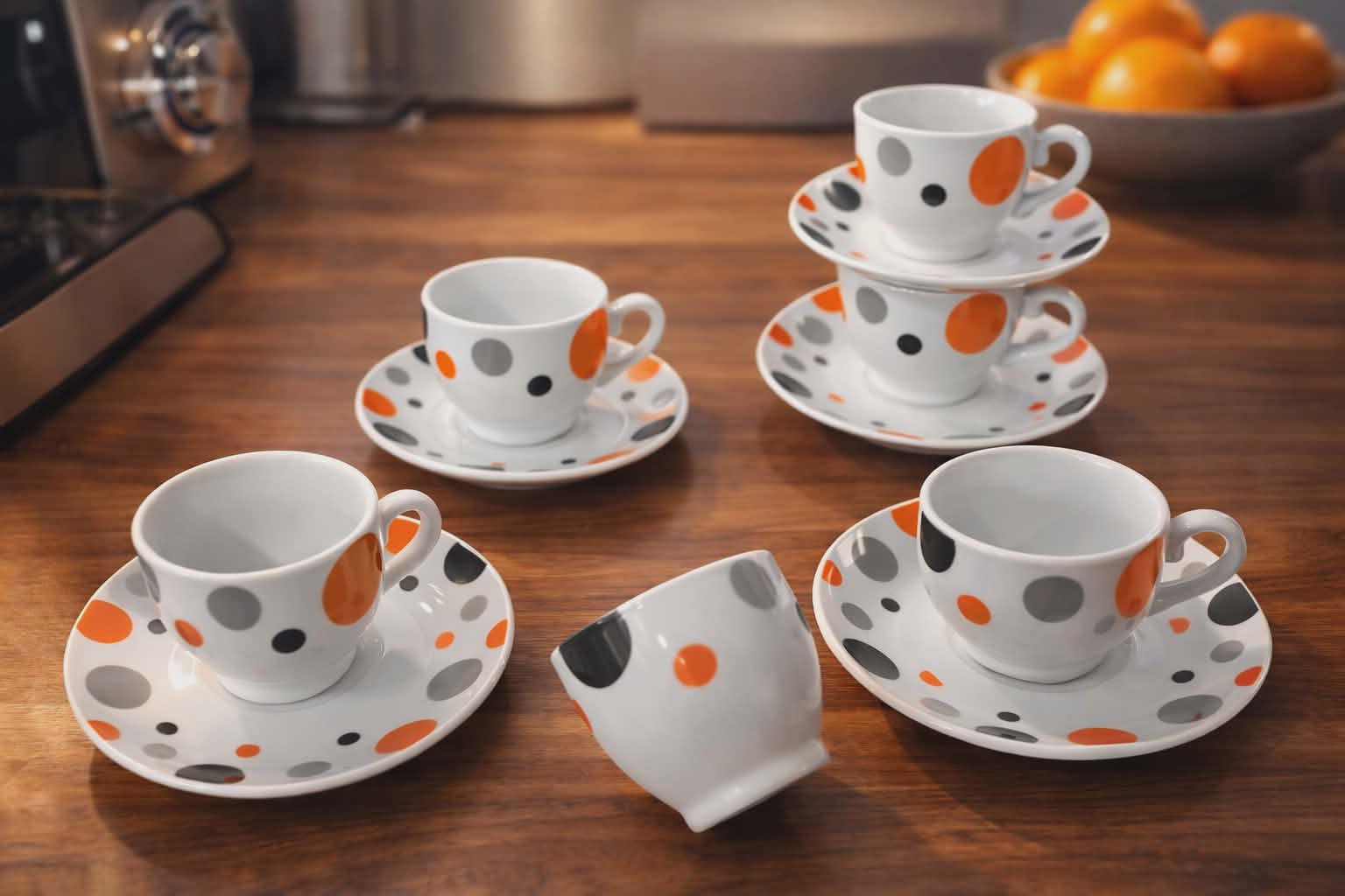 Service à Café 6 Tasses Avec Sous-Tasses