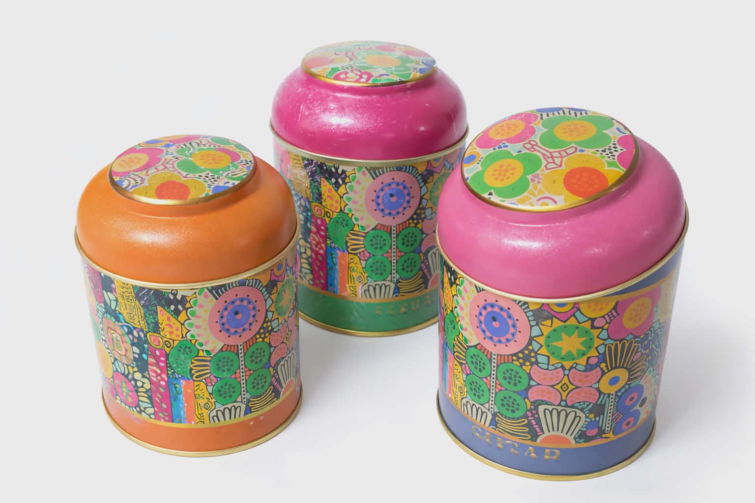 Lot de 3 boîtes de conservation Tea Coffee Sugar