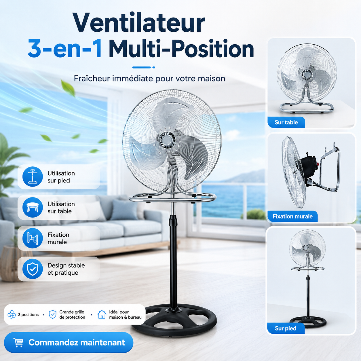 Ventilateur 3En1  Multi Position