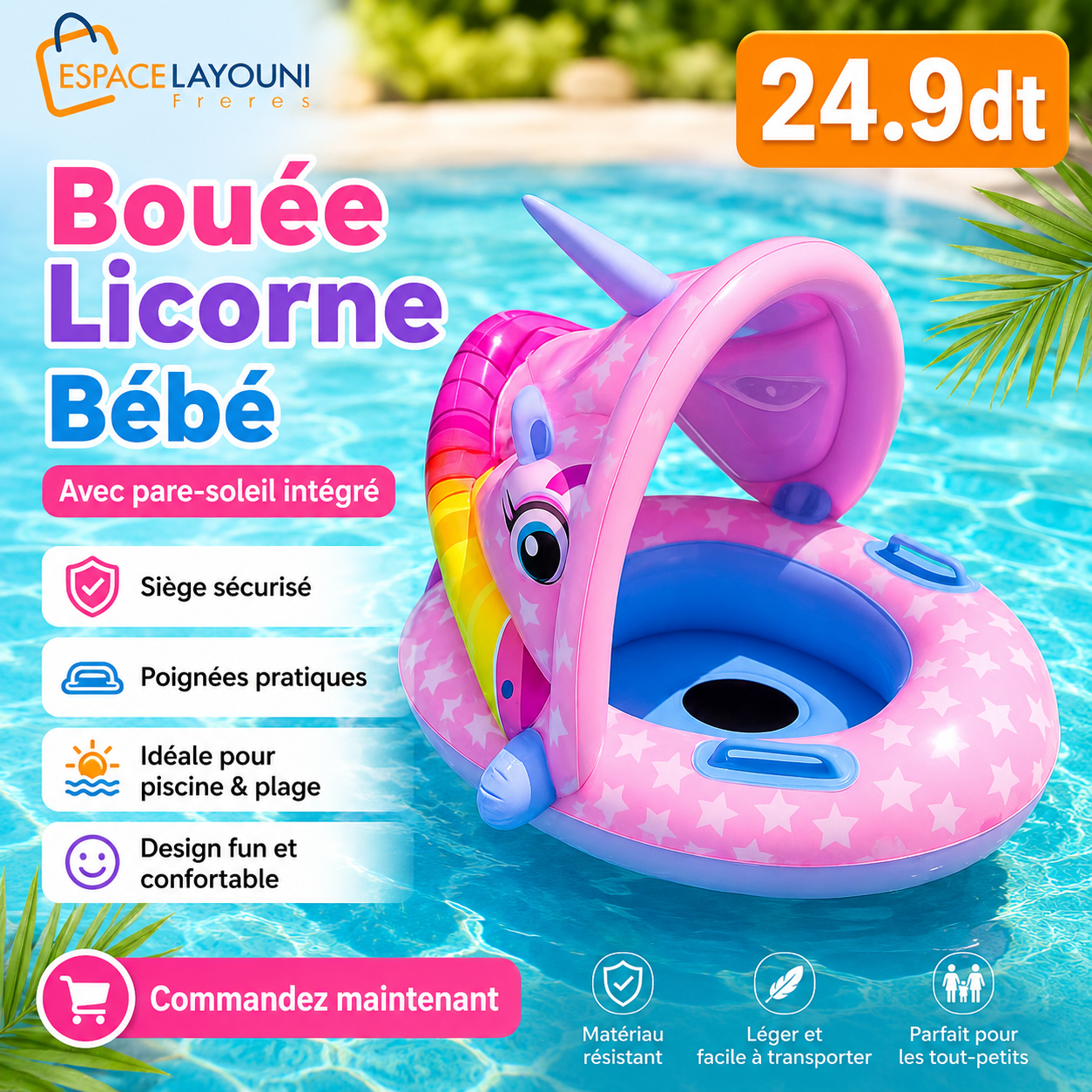 Bouée Bébé Pare-Soleil