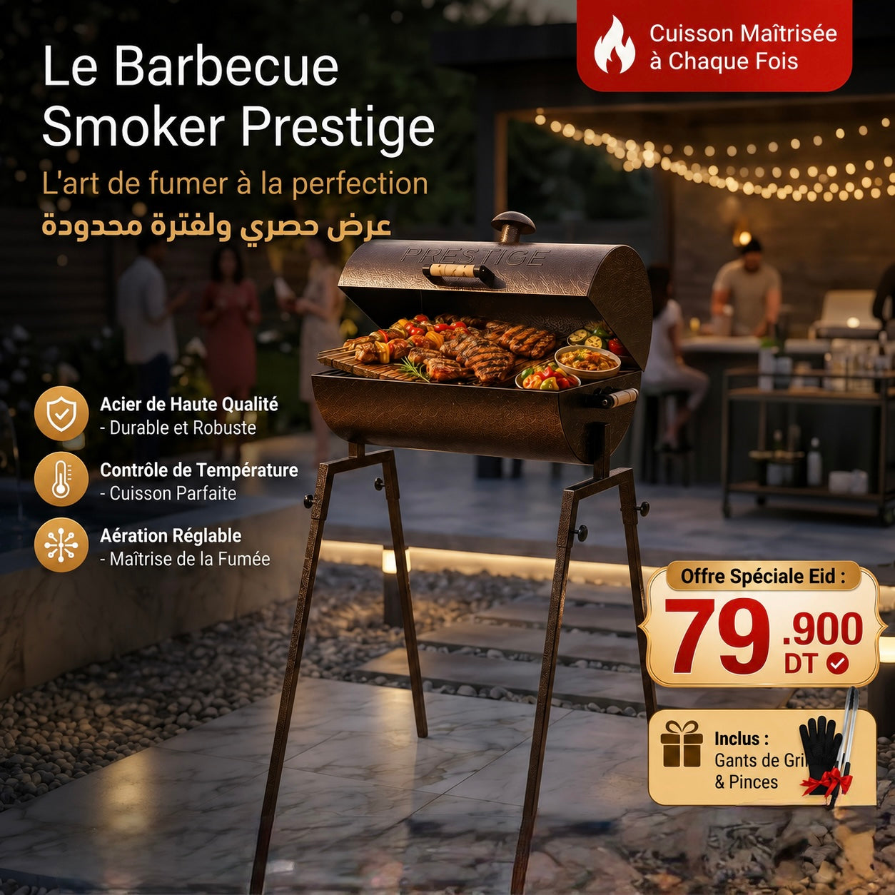 Prestige Barbecue Novelle Arrivage   +  🎁 🔥 مروحة بلاستيكية و ملقاط  هدية
